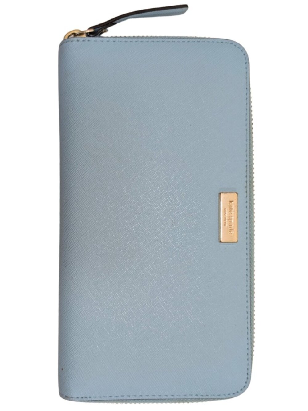 Kate Spade Laurel Way Zip Around Wallet Light Blue Leather